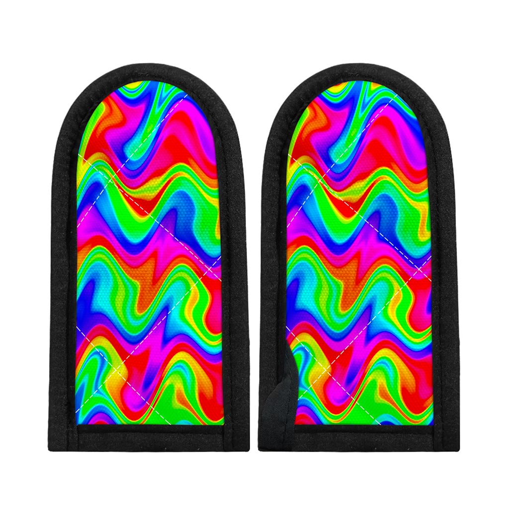 Psychedelic Rainbow Trippy Print Skillet Handle Cover