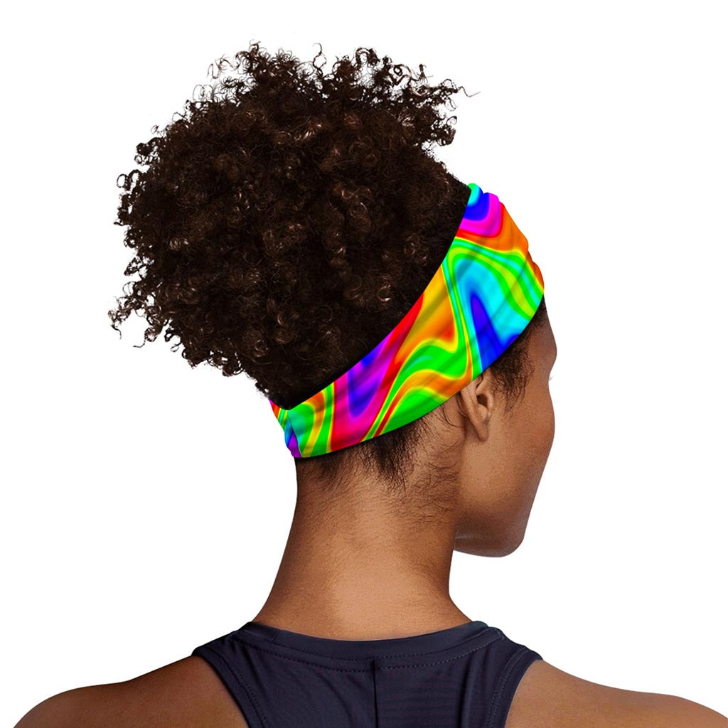 Psychedelic Rainbow Trippy Print Sports Headband
