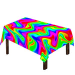Psychedelic Rainbow Trippy Print Tablecloth