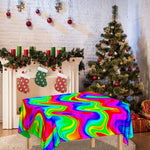 Psychedelic Rainbow Trippy Print Tablecloth