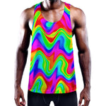 Psychedelic Rainbow Trippy Print Training Tank Top