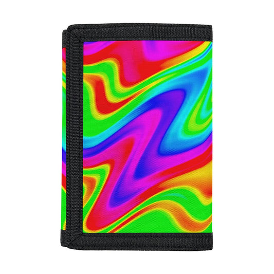 Psychedelic Rainbow Trippy Print Trifold Wallet