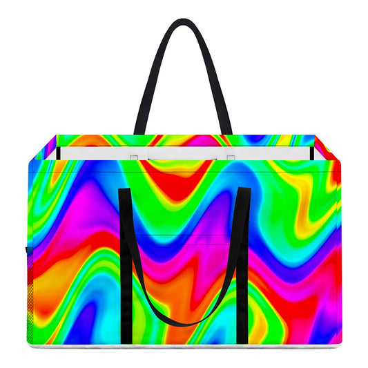 Psychedelic Rainbow Trippy Print Utility Tote Bag