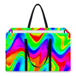 Psychedelic Rainbow Trippy Print Utility Tote Bag