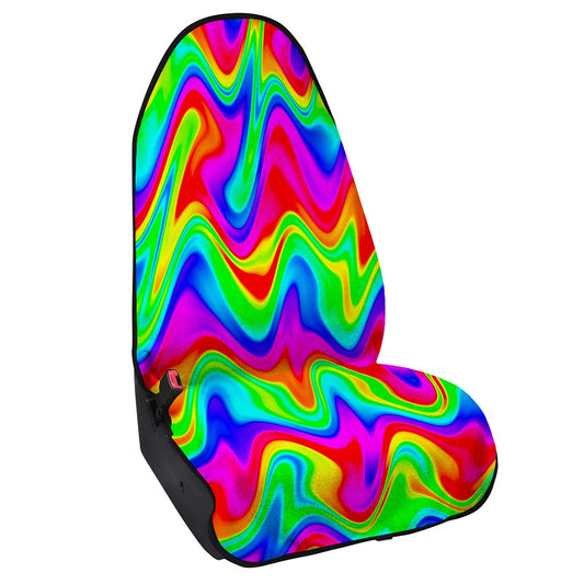 Psychedelic Rainbow Trippy Print Waterproof Car Seat Cover
