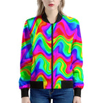 Psychedelic Rainbow Trippy Print Women's Bomber Jacket