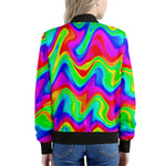 Psychedelic Rainbow Trippy Print Women's Bomber Jacket