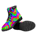 Psychedelic Rainbow Trippy Print Work Boots