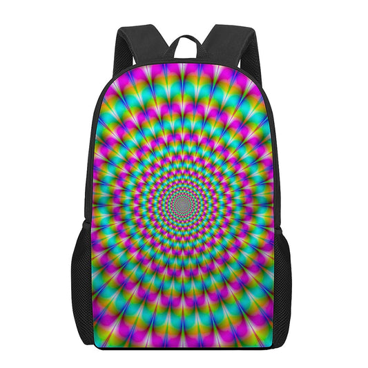 Psychedelic Rave Optical Illusion 17 Inch Backpack