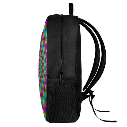 Psychedelic Rave Optical Illusion 17 Inch Backpack