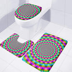Psychedelic Rave Optical Illusion 3 Piece Bath Mat Set