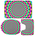 Psychedelic Rave Optical Illusion 3 Piece Bath Mat Set