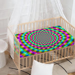 Psychedelic Rave Optical Illusion Baby Crib Sheet