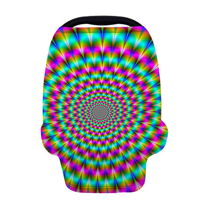 Psychedelic Rave Optical Illusion Baby Seat Cover