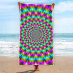Psychedelic Rave Optical Illusion Beach Towel