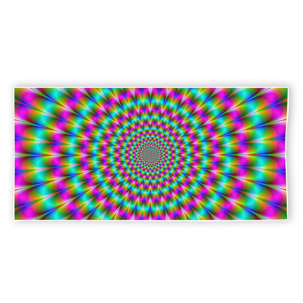 Psychedelic Rave Optical Illusion Beach Towel
