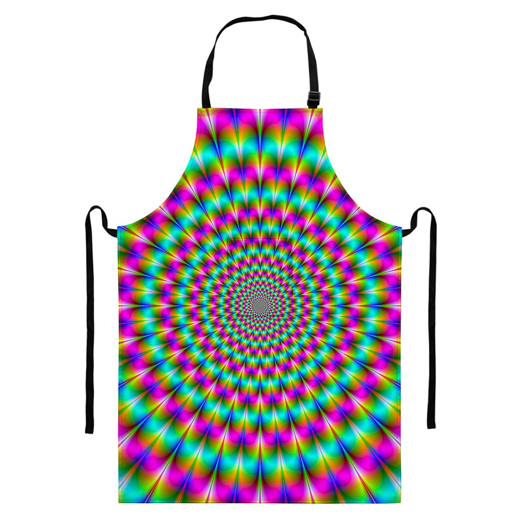 Psychedelic Rave Optical Illusion Bib Apron With Pocket