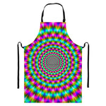 Psychedelic Rave Optical Illusion Bib Apron With Pocket