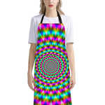 Psychedelic Rave Optical Illusion Bib Apron With Pocket