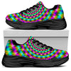 Psychedelic Rave Optical Illusion Black Chunky Shoes