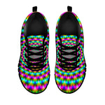 Psychedelic Rave Optical Illusion Black Running Shoes