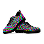 Psychedelic Rave Optical Illusion Black Running Shoes