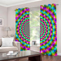 Psychedelic Rave Optical Illusion Dimout Grommet Curtains