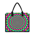 Psychedelic Rave Optical Illusion Canvas Tote Bag