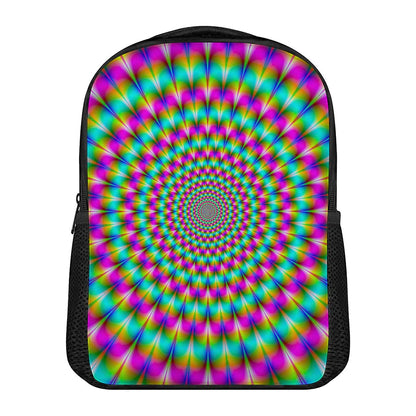 Psychedelic Rave Optical Illusion Casual Backpack