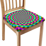 Psychedelic Rave Optical Illusion Chair Cushion Cover