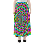 Psychedelic Rave Optical Illusion Chiffon Maxi Skirt