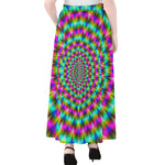 Psychedelic Rave Optical Illusion Chiffon Maxi Skirt