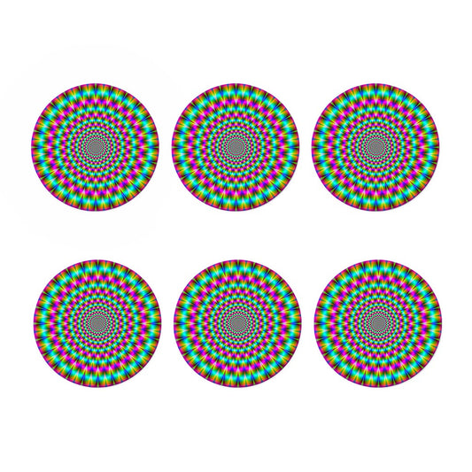 Psychedelic Rave Optical Illusion Coaster Set