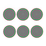 Psychedelic Rave Optical Illusion Coaster Set