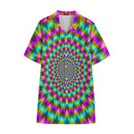 Psychedelic Rave Optical Illusion Cotton Hawaiian Shirt