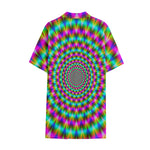 Psychedelic Rave Optical Illusion Cotton Hawaiian Shirt