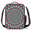 Psychedelic Rave Optical Illusion Crossbody Lunch Bag