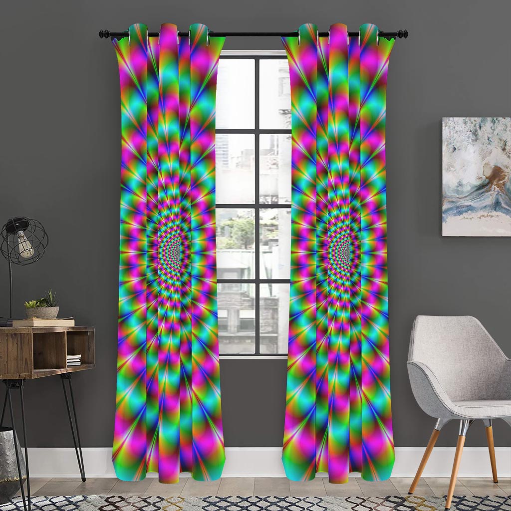 Psychedelic Rave Optical Illusion Curtain