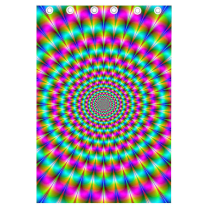 Psychedelic Rave Optical Illusion Curtain