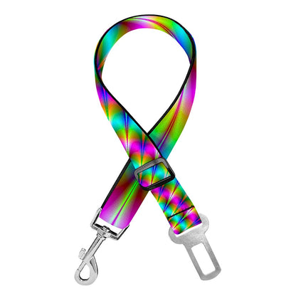 Psychedelic Rave Optical Illusion Dog Seat Belt