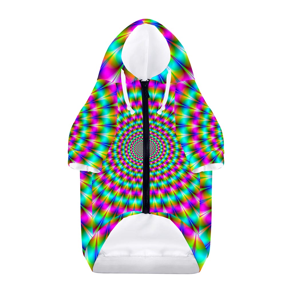 Psychedelic Rave Optical Illusion Dog Zip Up Hoodie