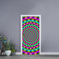 Psychedelic Rave Optical Illusion Door Sticker