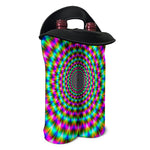 Psychedelic Rave Optical Illusion Double Neoprene Wine Tote