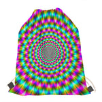 Psychedelic Rave Optical Illusion Drawstring Bag