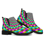 Psychedelic Rave Optical Illusion Flat Ankle Boots
