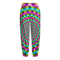 Psychedelic Rave Optical Illusion Fleece Lined Knit Pants