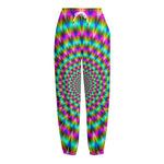 Psychedelic Rave Optical Illusion Fleece Lined Knit Pants