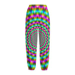 Psychedelic Rave Optical Illusion Fleece Lined Knit Pants