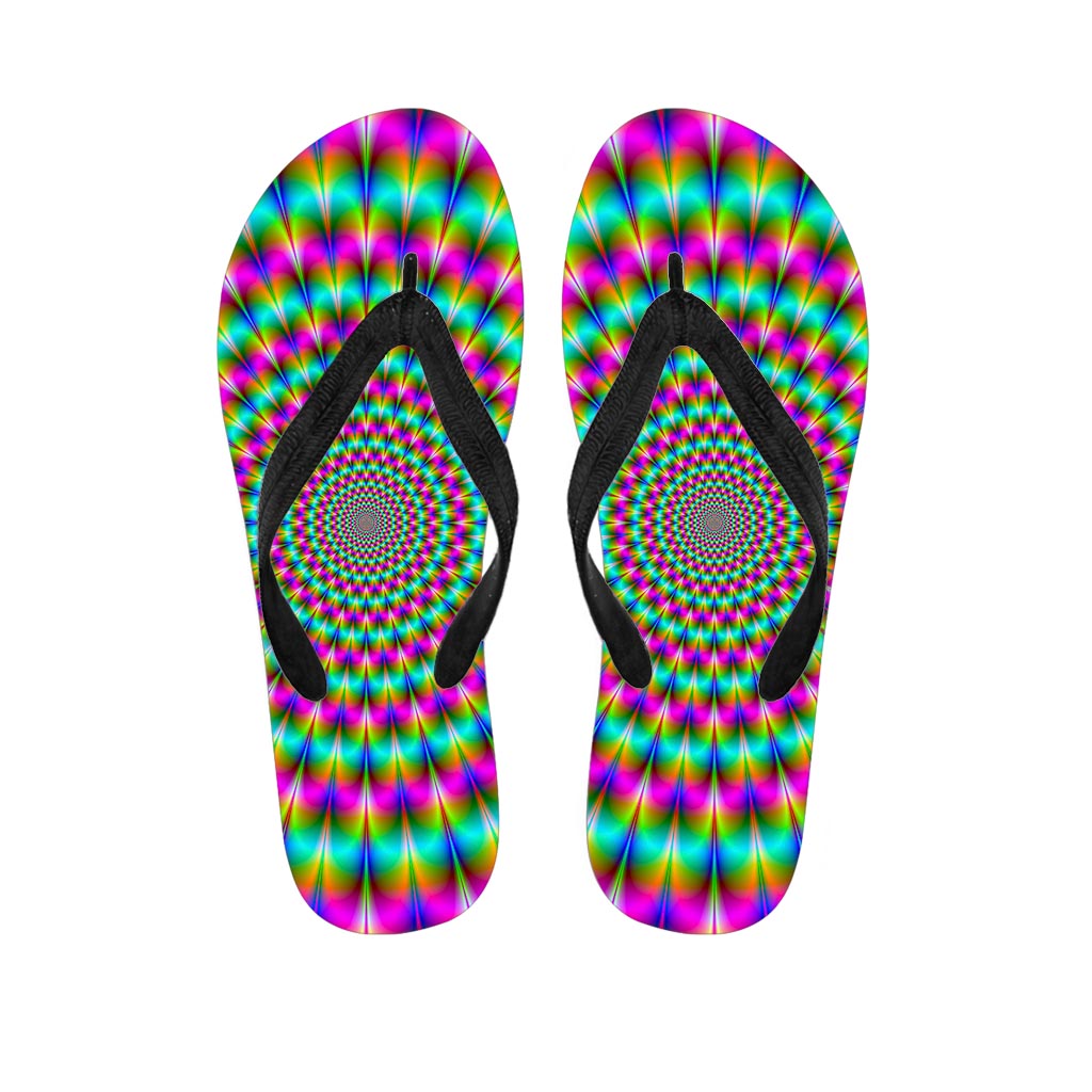 Psychedelic Rave Optical Illusion Flip Flops
