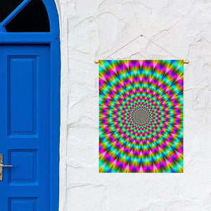 Psychedelic Rave Optical Illusion Garden Flag